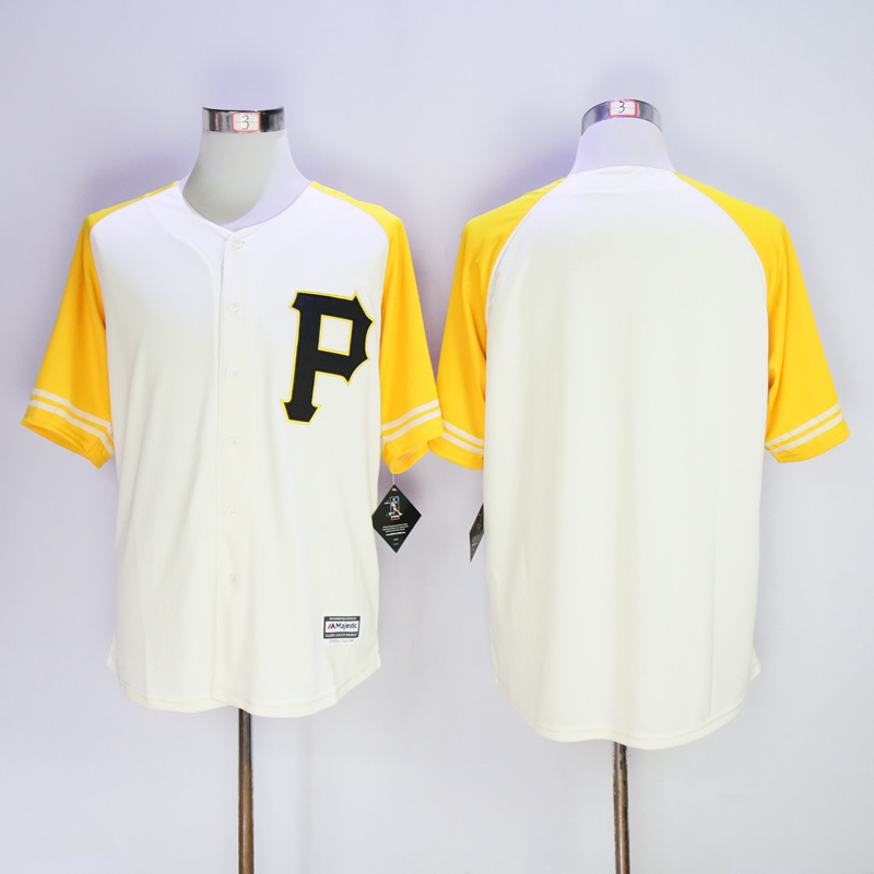 Men Pittsburgh Pirates Blank Cream White MLB Jerseys